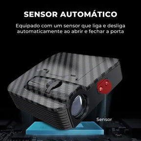 Projetor de Porta Automático Sem Fio Personalizado Luxcar™ + Brinde Grátis