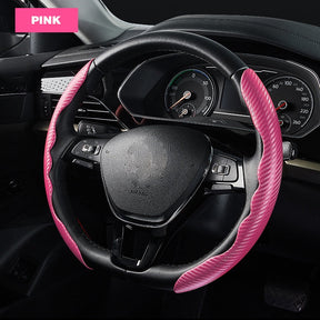 Capa de Volante de Carro Protetora Carbono Proteção Direção Tampa do Volantes Universal Antiderrapante Resistente Veicular